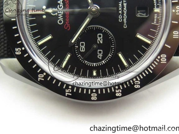 0318 Premium Speedmaster “Dark Side of The Moon” Real Ceramic OMF 1:1 Best Edition on Nylon Strap A 7977